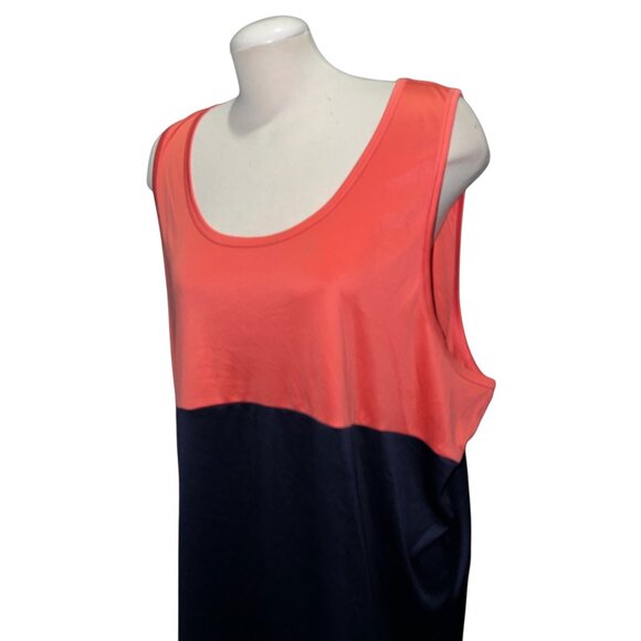 Trunks Surf & Swim Co Colorblock Sleeveless Tank Top XXL Men Coral & Navy Polyes - Picture 4 of 10
